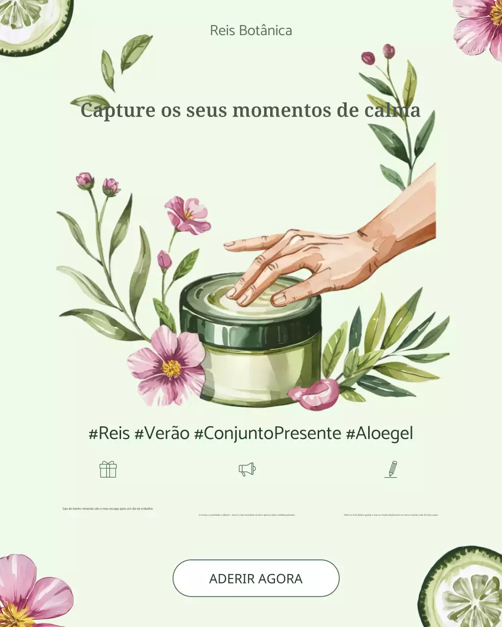 Promoção de cuidados com a pele botânica Mint Summer June