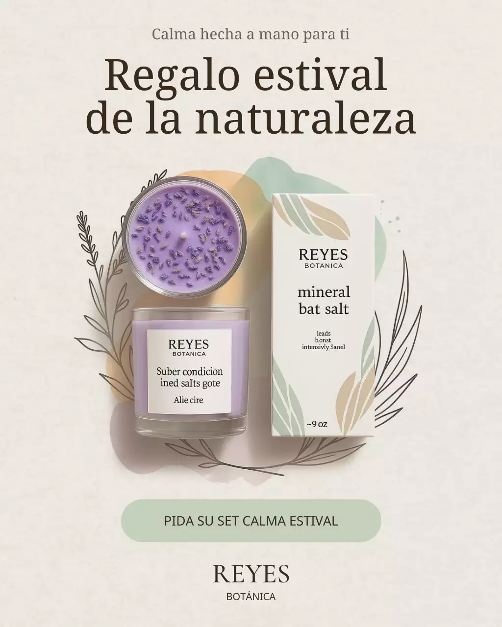 Promoción de cosméticos Beige Botanical Wellness
