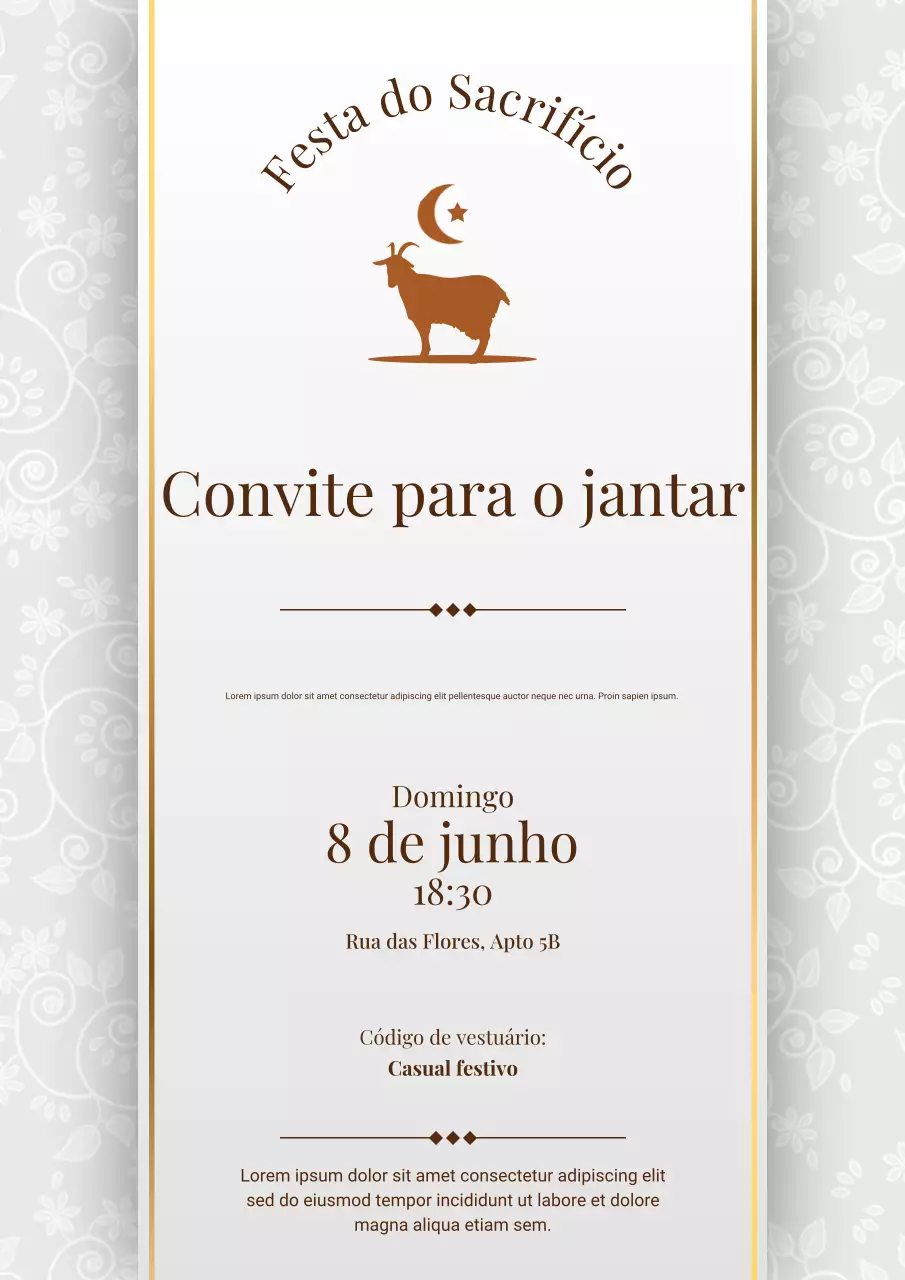 Cartaz de convite para o Eid Al Adha na web