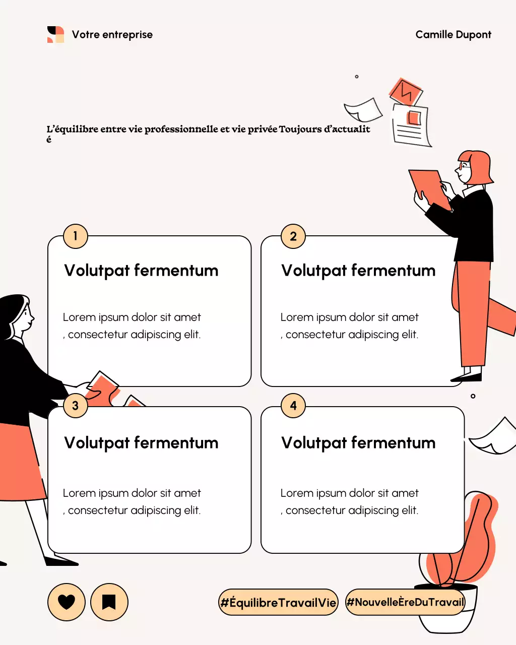 Publication Instagram de la newsletter Beige Modern Work-Life