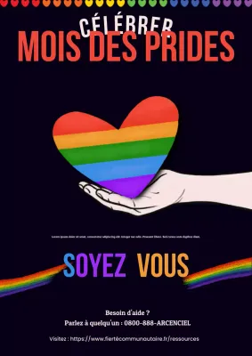 Annonce du Mois de la fierté moderne arc-en-ciel