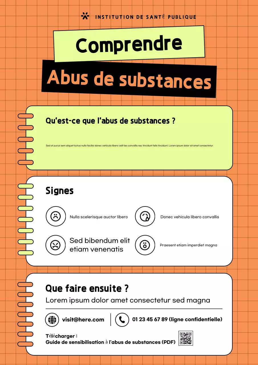 Affiche orange du guide de santé moderne