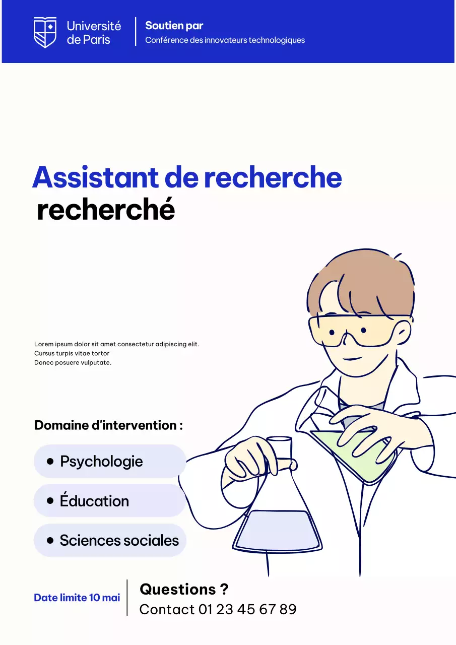 Affiche de recrutement de Blue Modern Research
