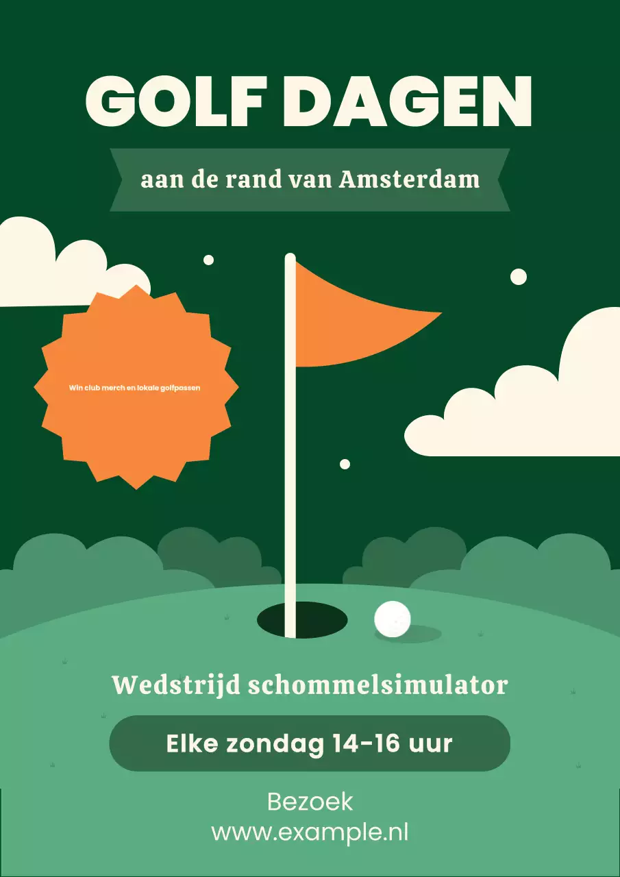 Uitnodigingsposter voor Golfdagevenement