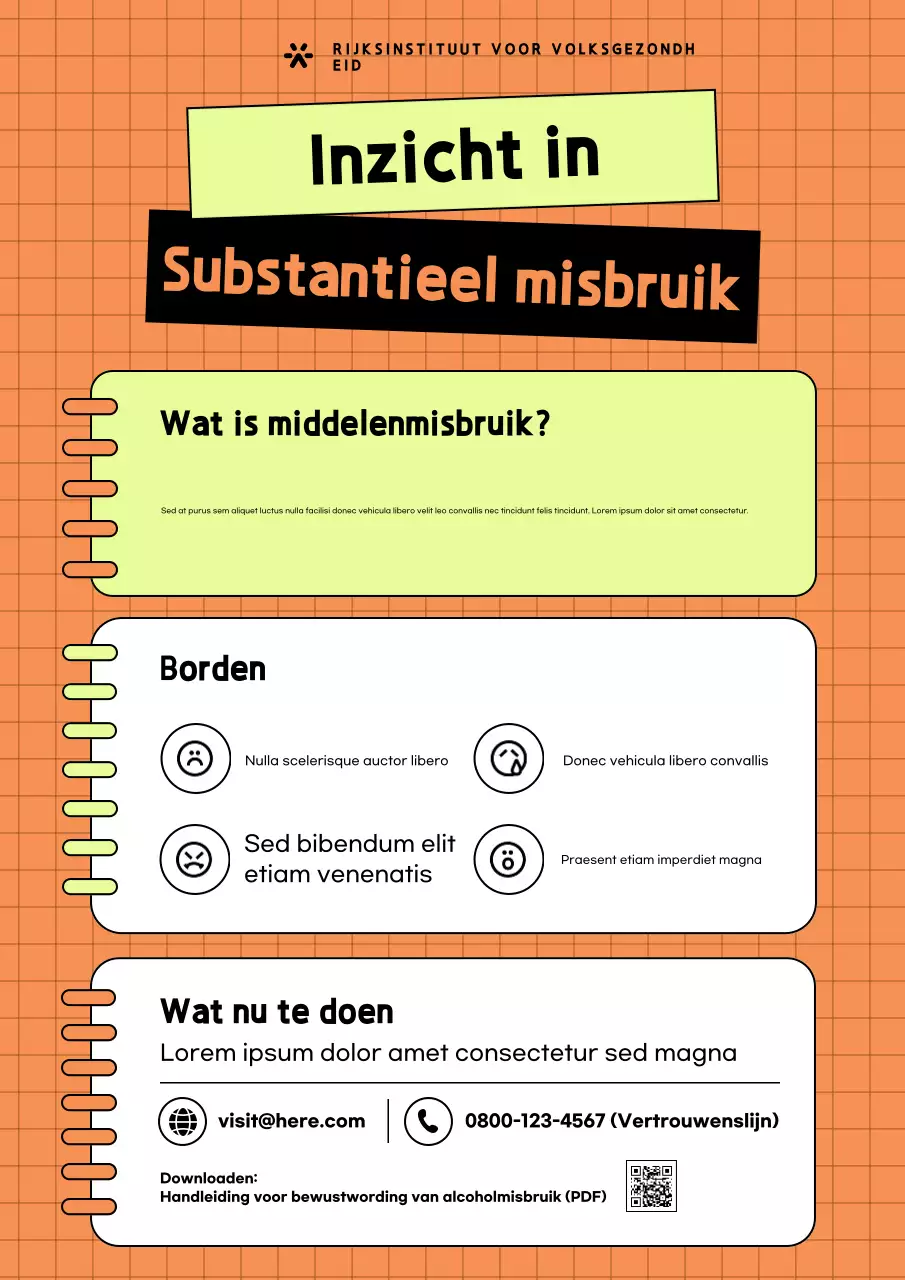 Oranje poster met de moderne gezondheidsgids