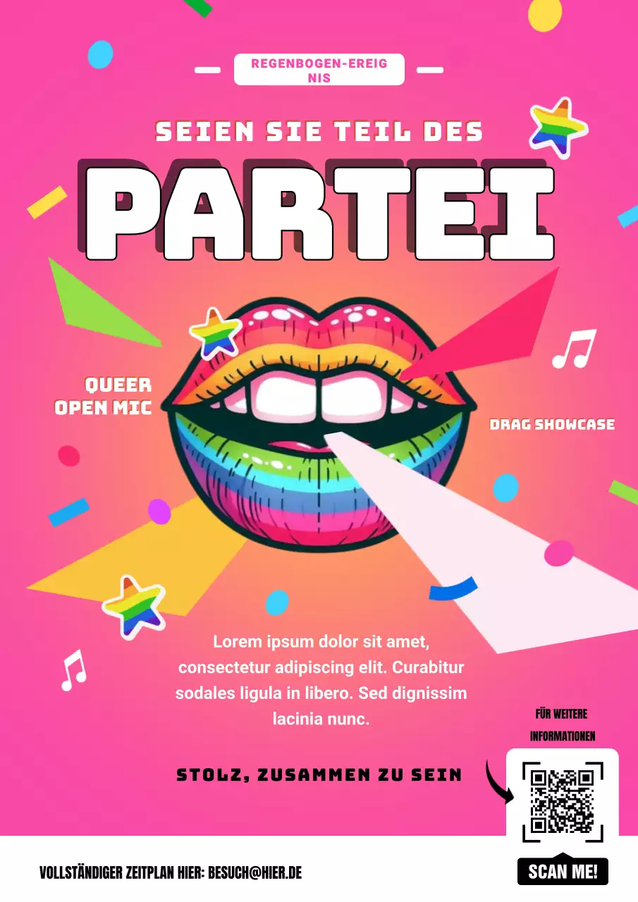 Ankündigung der Veranstaltung zum Pink Retro Pride Month