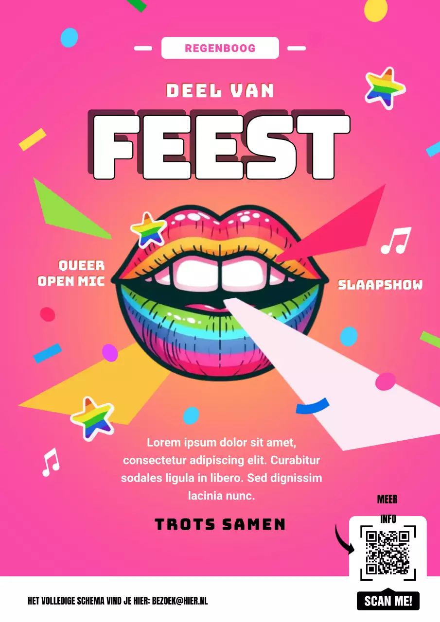 Aankondiging van het Pink Retro Pride Maand-evenement