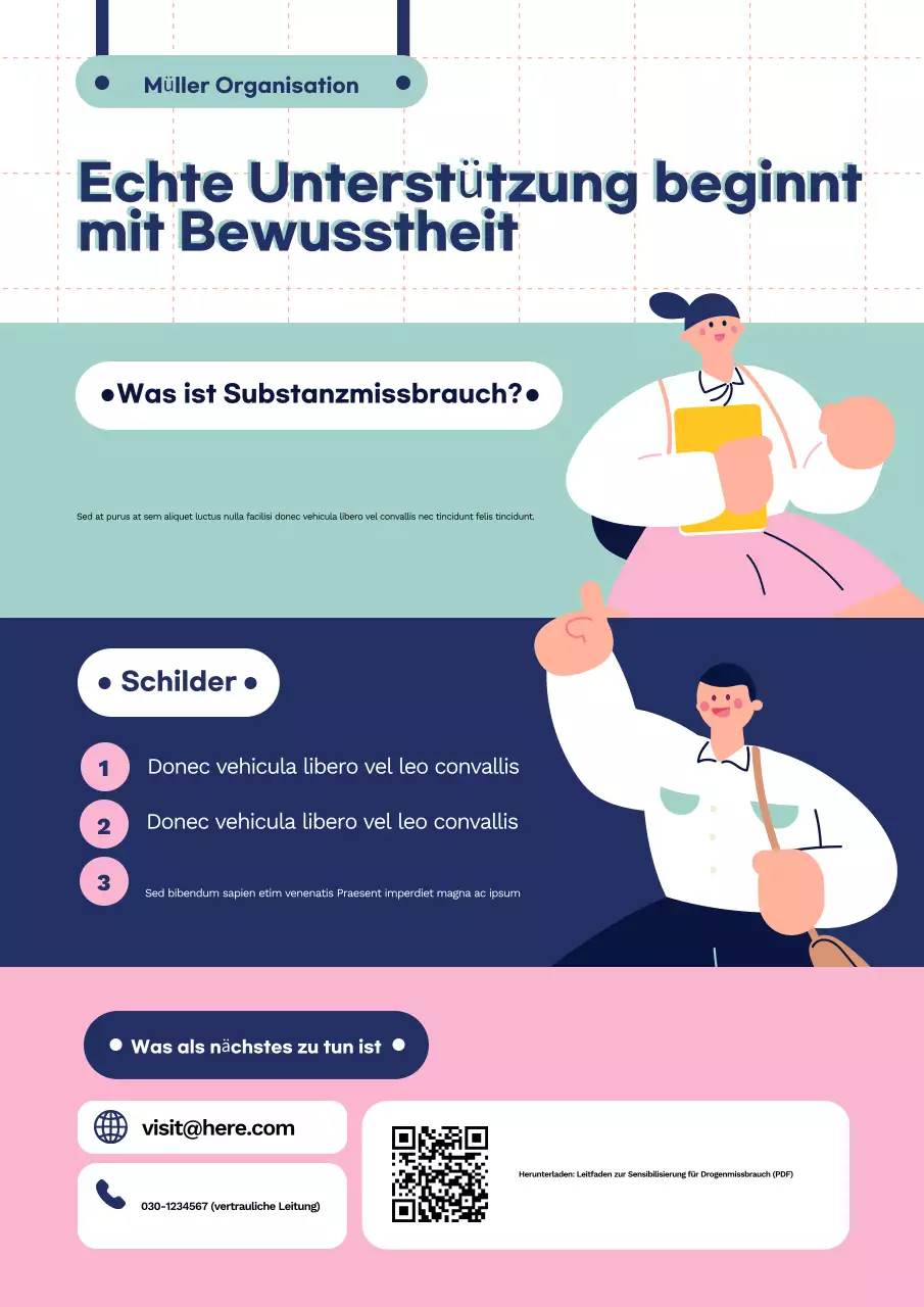 Blaugrüner moderner Bewusstseinsleitfaden Poster