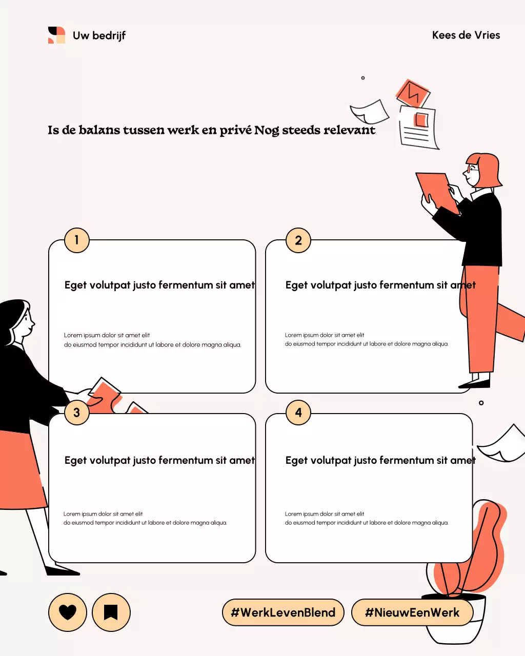 Beige Modern Work-life Nieuwsbrief Instagram Post