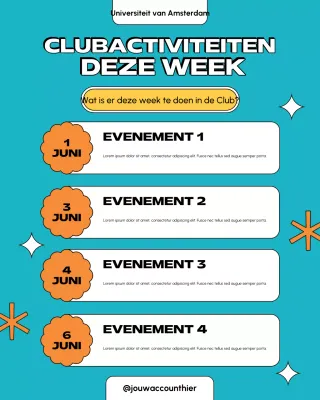 Instagram-bericht over de evenementenkalender van Teal Retro