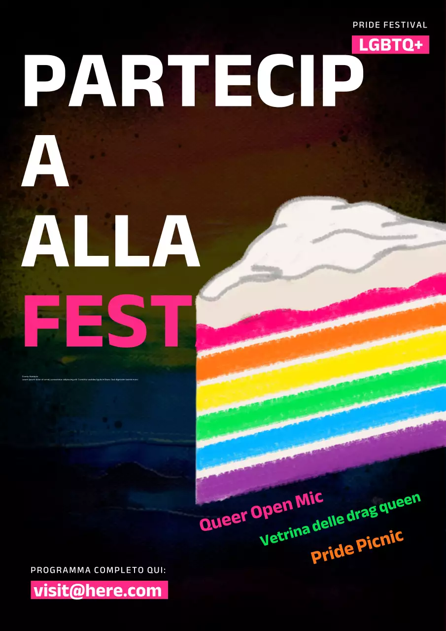 Promozione dell'evento del mese dell'orgoglio retrò arcobaleno