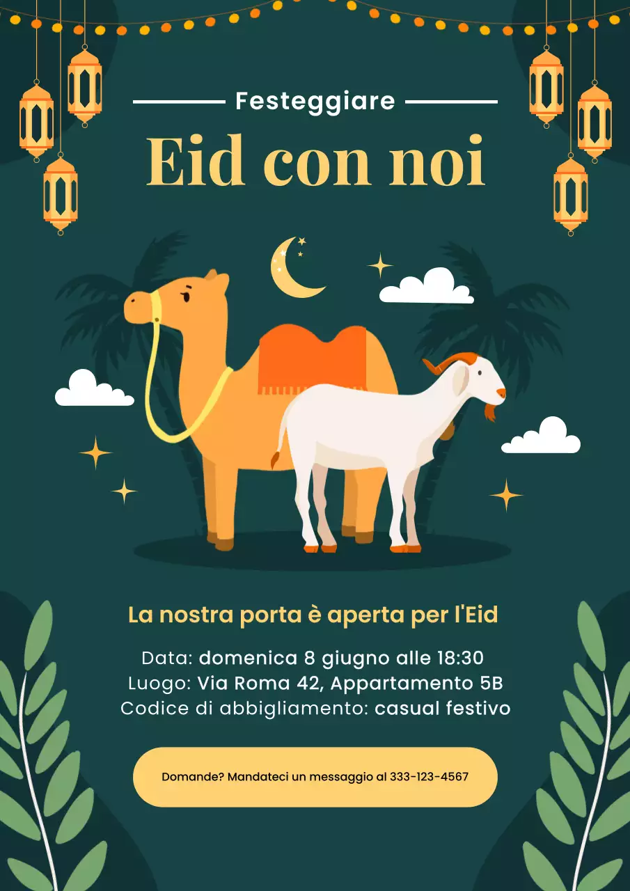 Invito alla celebrazione dell'Eid Al-Adha verde
