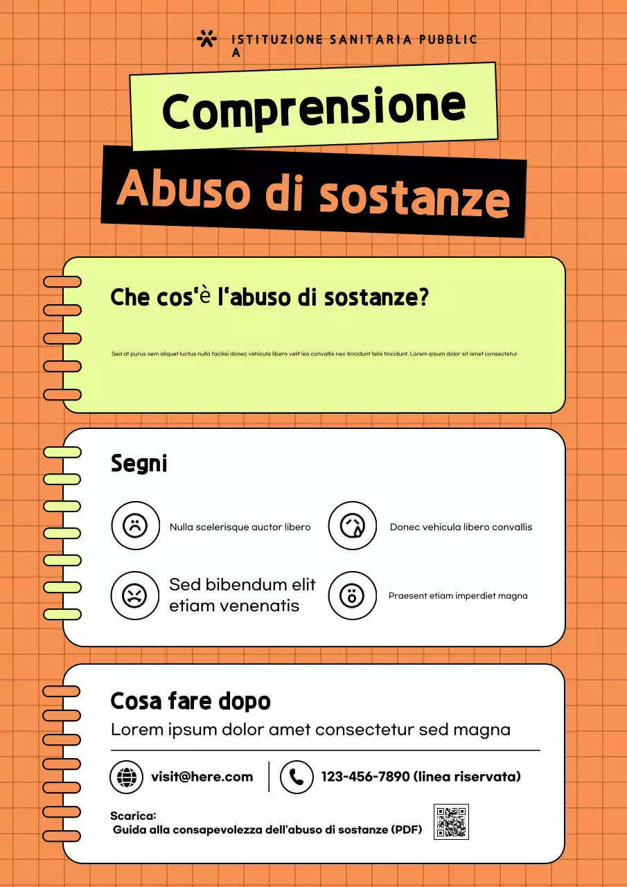 Poster della guida alla salute moderna arancione