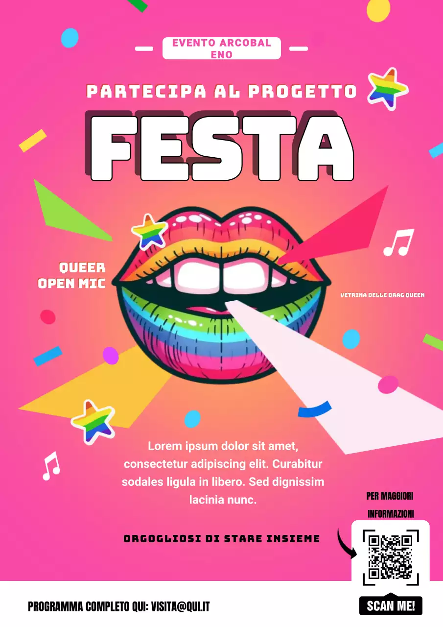 Annuncio dell'evento Pink Retro Pride Month