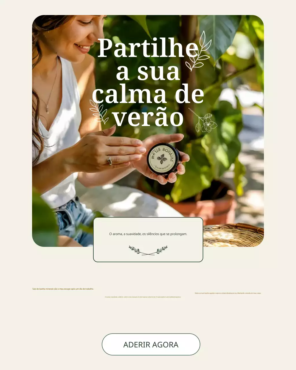 Promoção de Bem-Estar Elegante Verde Bege