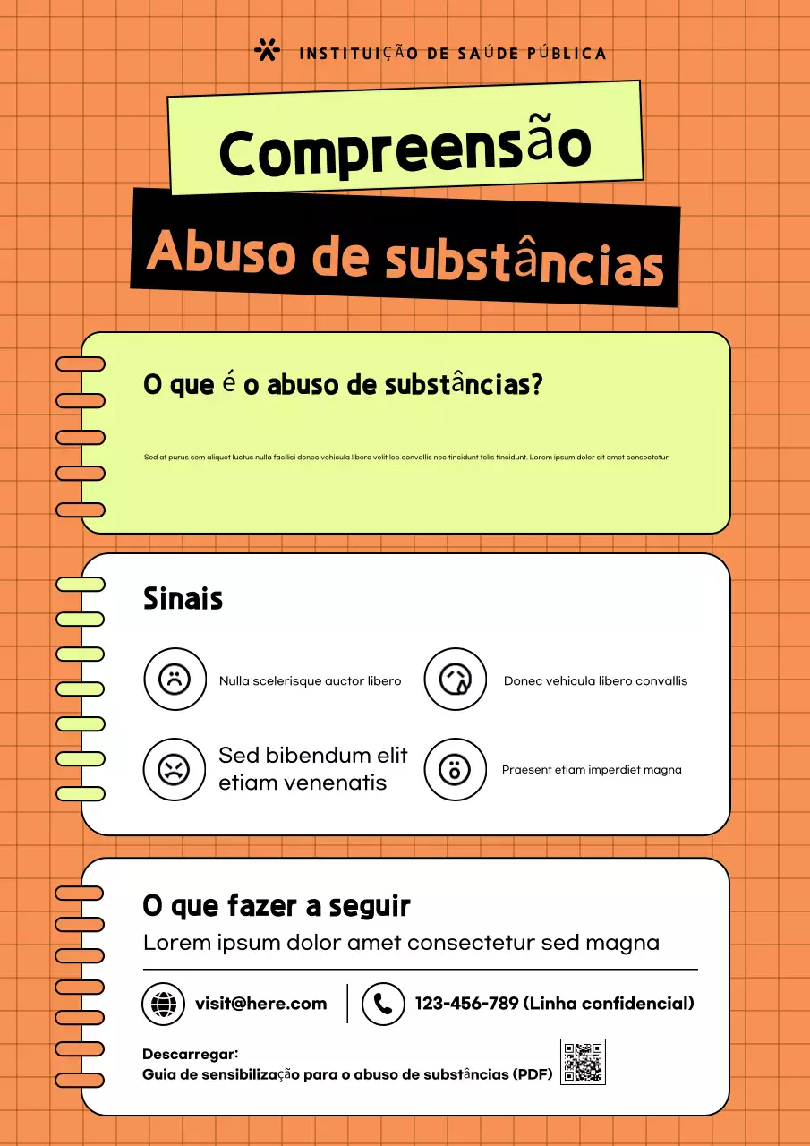 Cartaz do Guia de Saúde Moderno Laranja