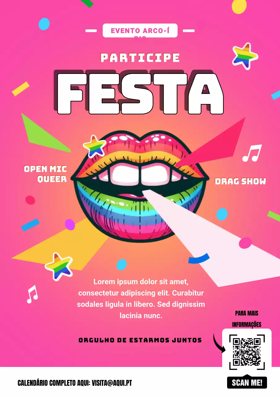 Anúncio do evento do Mês do Orgulho Retro Rosa