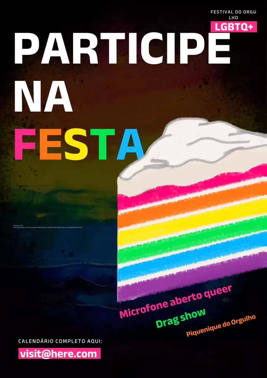 Promoção do evento Rainbow Retro Pride Month