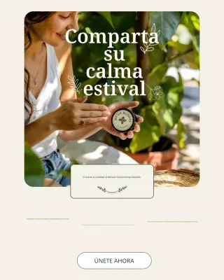 Promoción de bienestar elegante en verde y beige