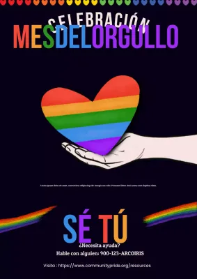 Anuncio del Mes del Orgullo Moderno Arcoíris