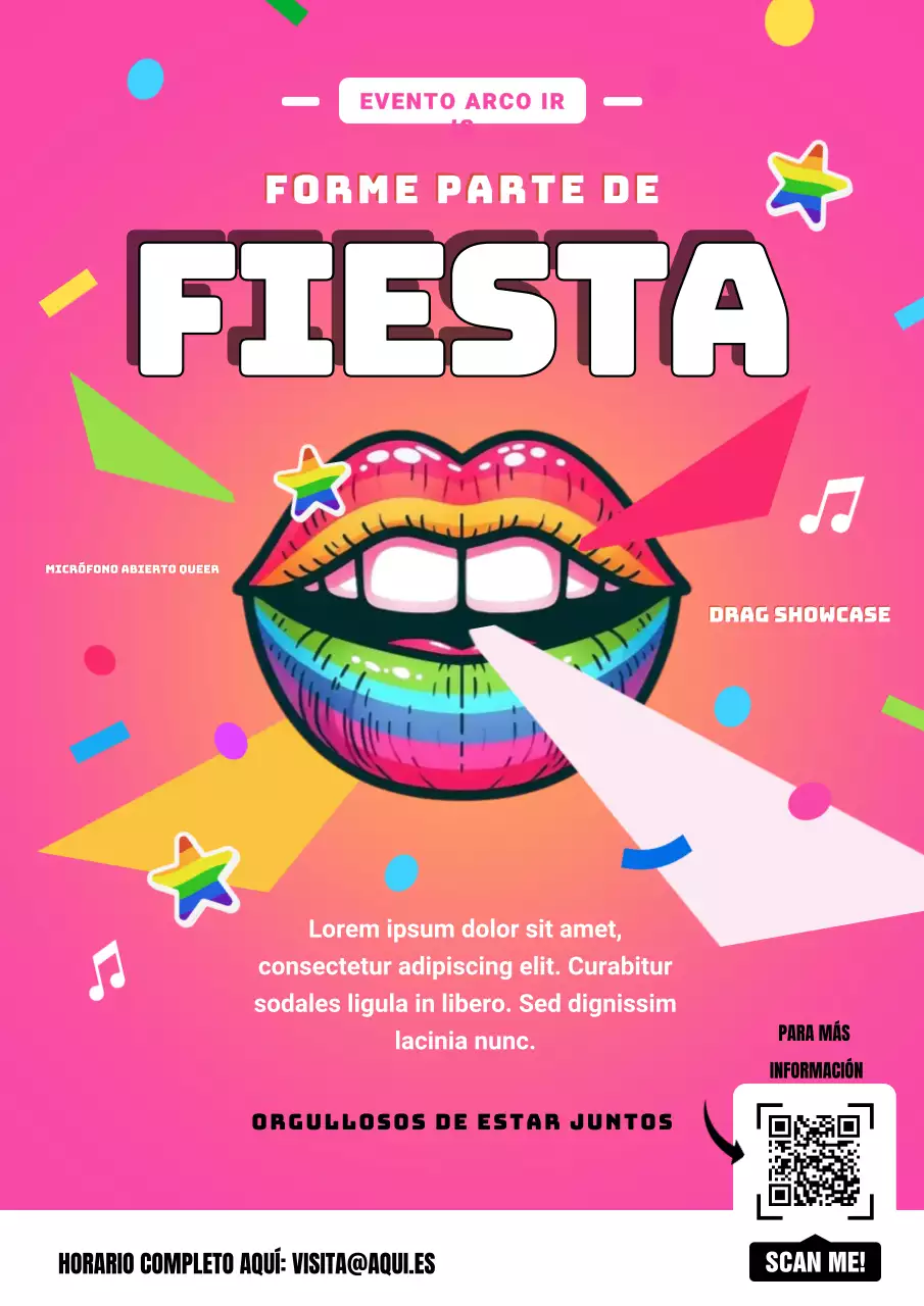 Anuncio del evento del Mes del Orgullo Retro Rosa