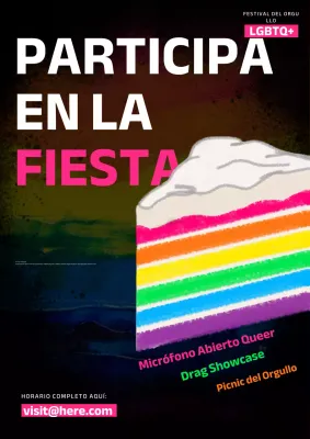 Promoción del evento del Mes del Orgullo Retro Arcoíris