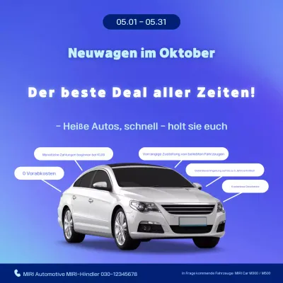 Blaues modernes Auto