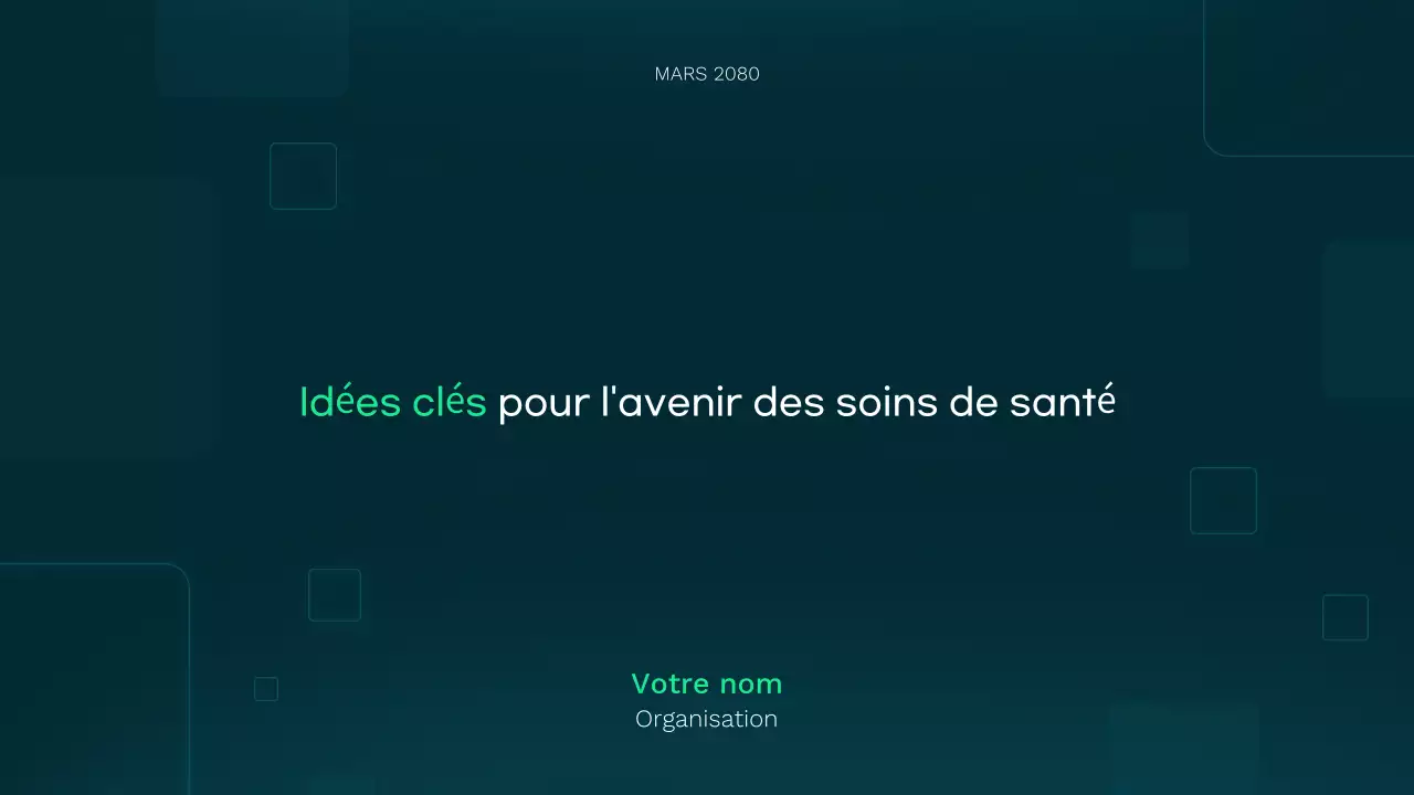 Présentation des soins de santé modernes Teal