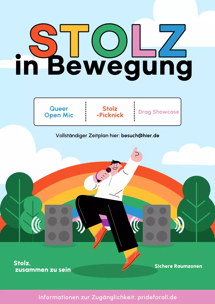 Ankündigung des Rainbow Bold Pride-Events Poster