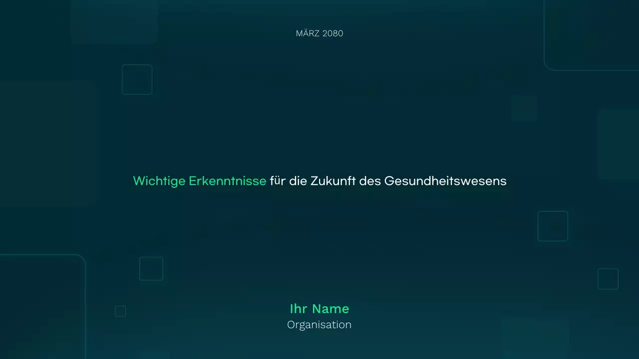 Teal Moderne Gesundheitspflege Präsentation