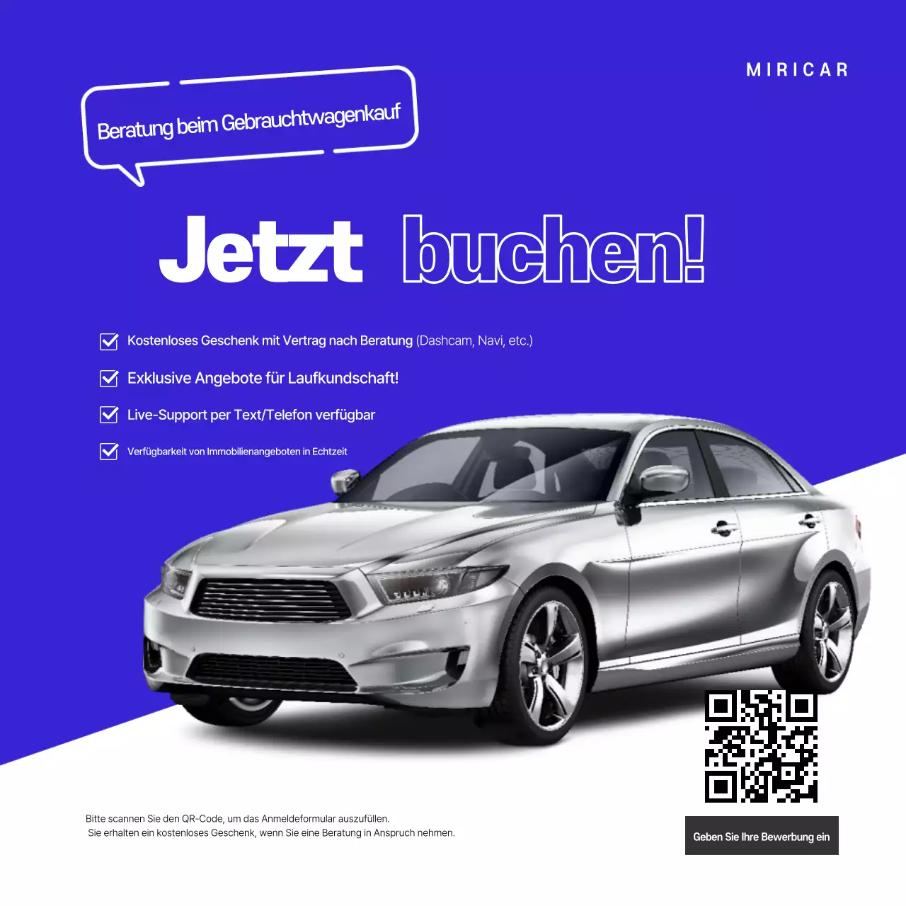 Blue Modern Gebrauchtwagenberatungsaktion