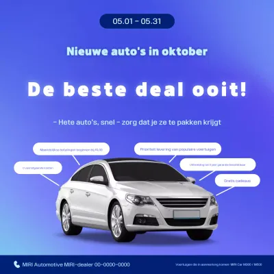 Blauwe moderne auto promotie