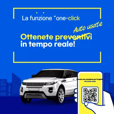 Annuncio di vendita di auto usate moderne blu