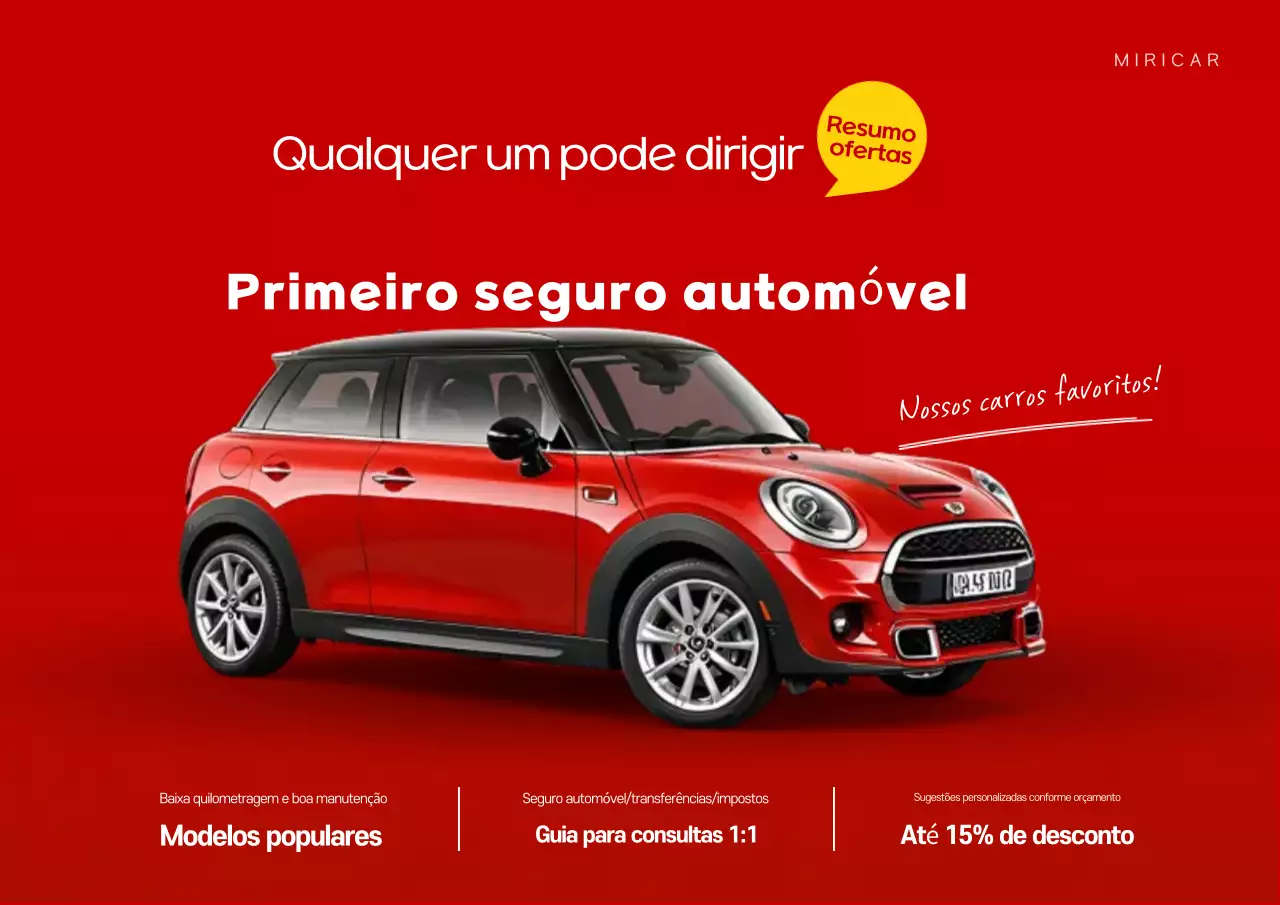 propaganda de carro vermelho moderno