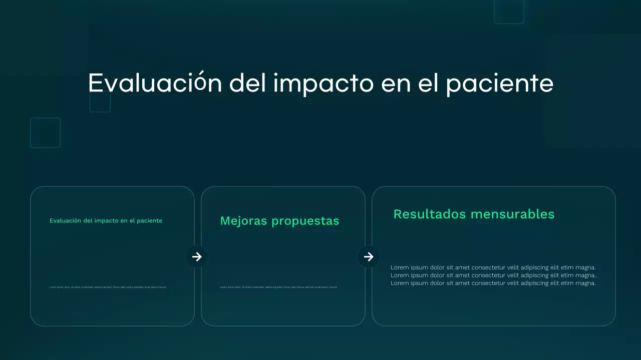 Presentación de atención médica moderna en verde azulado