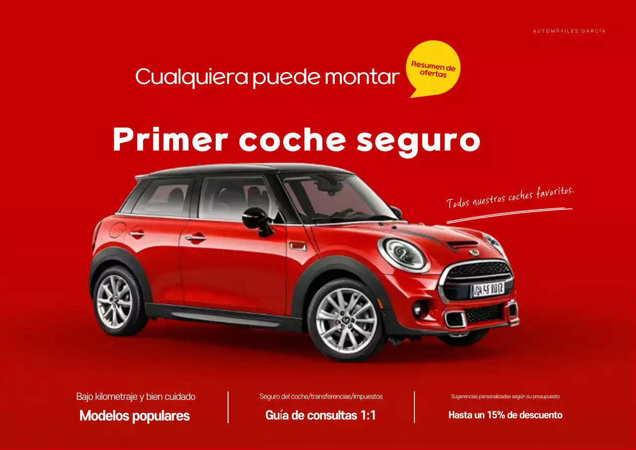 Anuncio de coche moderno rojo