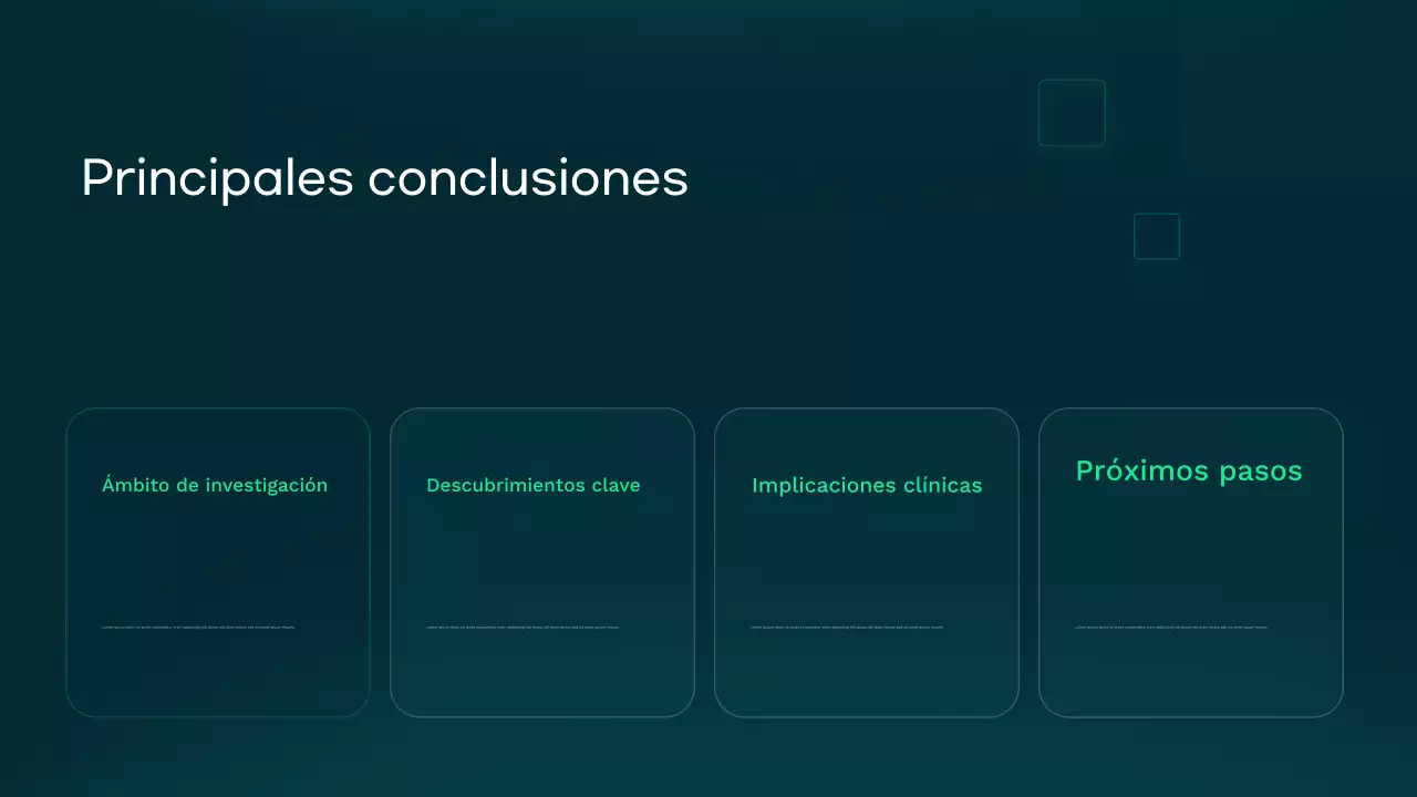 Presentación de atención médica moderna en verde azulado