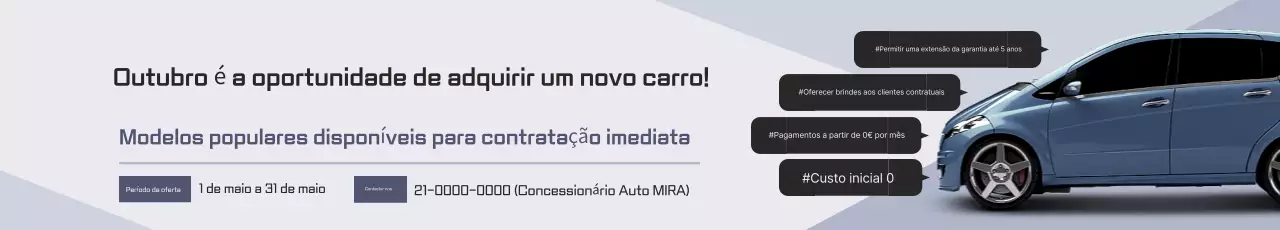 Promoção de carro moderno cinza