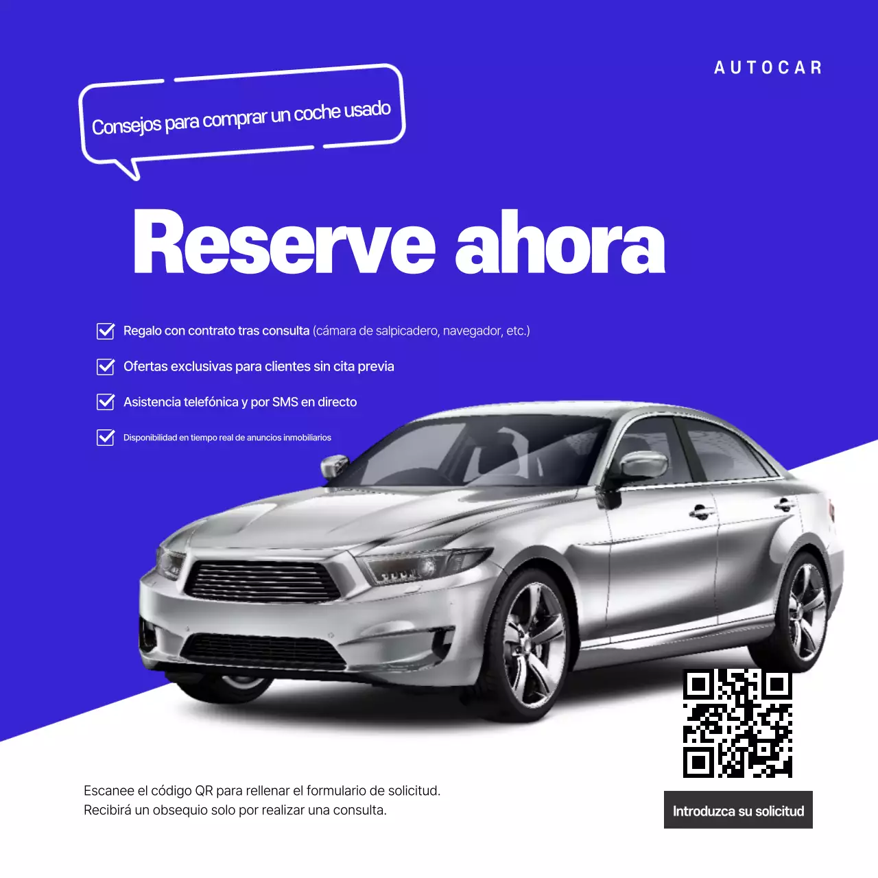 Promoción de consultoría de autos usados ​​de Blue Modern