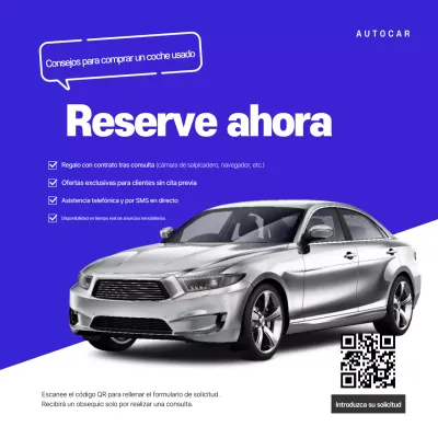 Promoción de consultoría de autos usados de Blue Modern