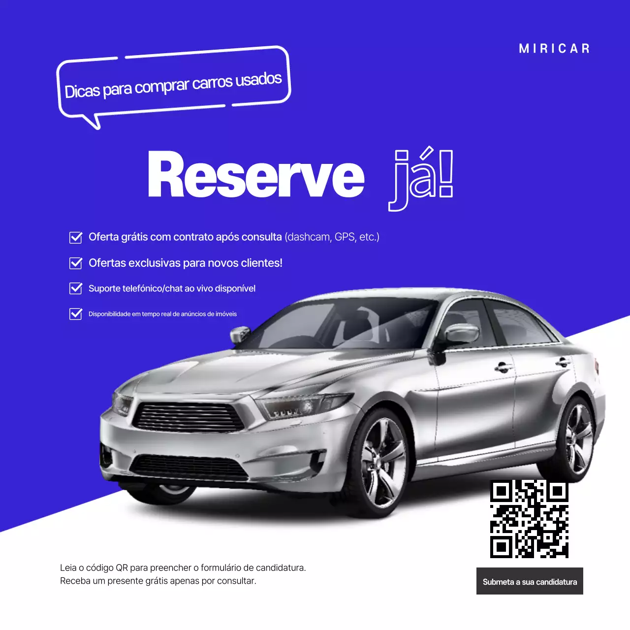 Promoção de consultoria de carros usados ​​Blue Modern