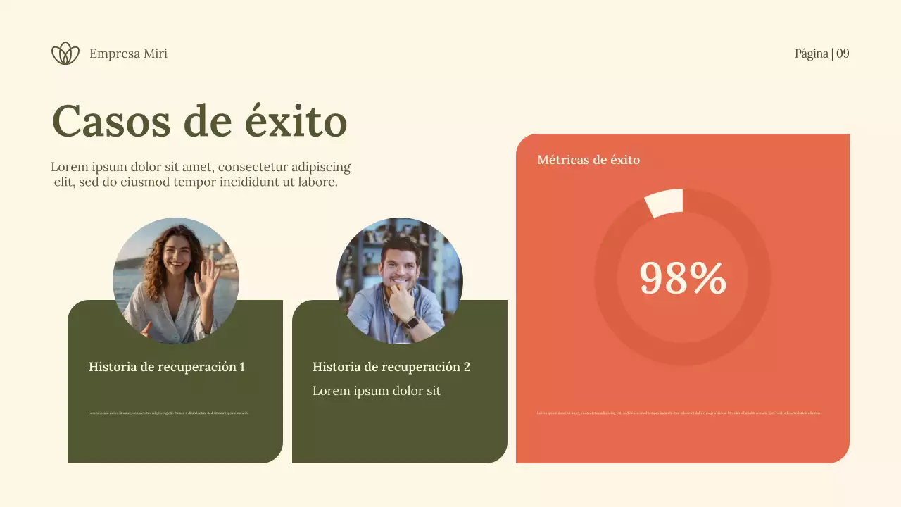 Anuncio de recuperación moderna y verde