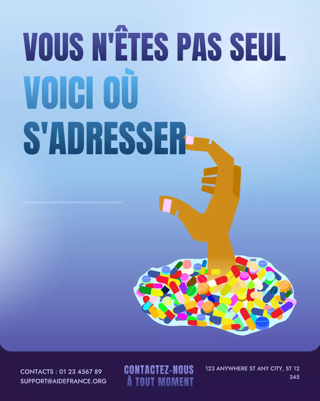 Sensibilisation à la toxicomanie en dégradé bleu