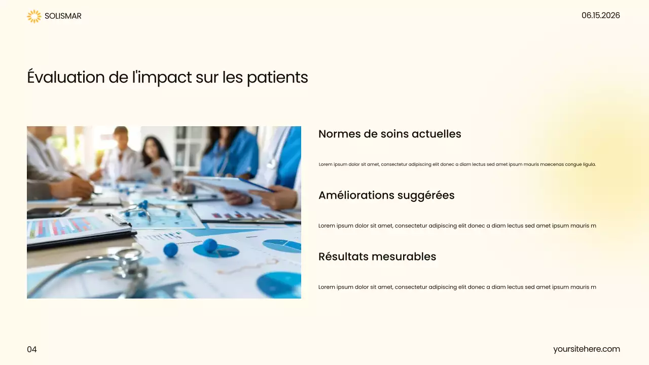 Présentation des soins de santé modernes jaunes