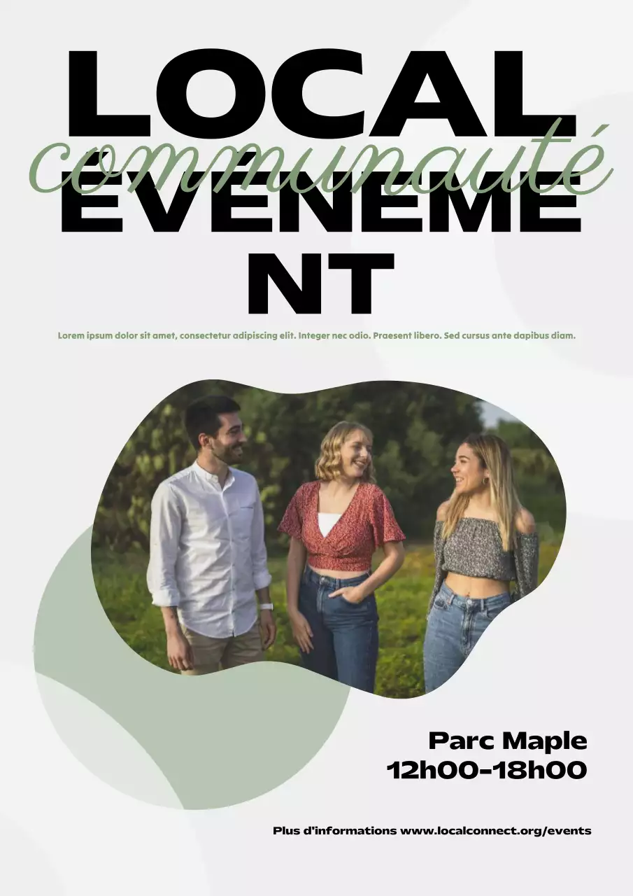 Annonce d'un événement communautaire vert et moderne