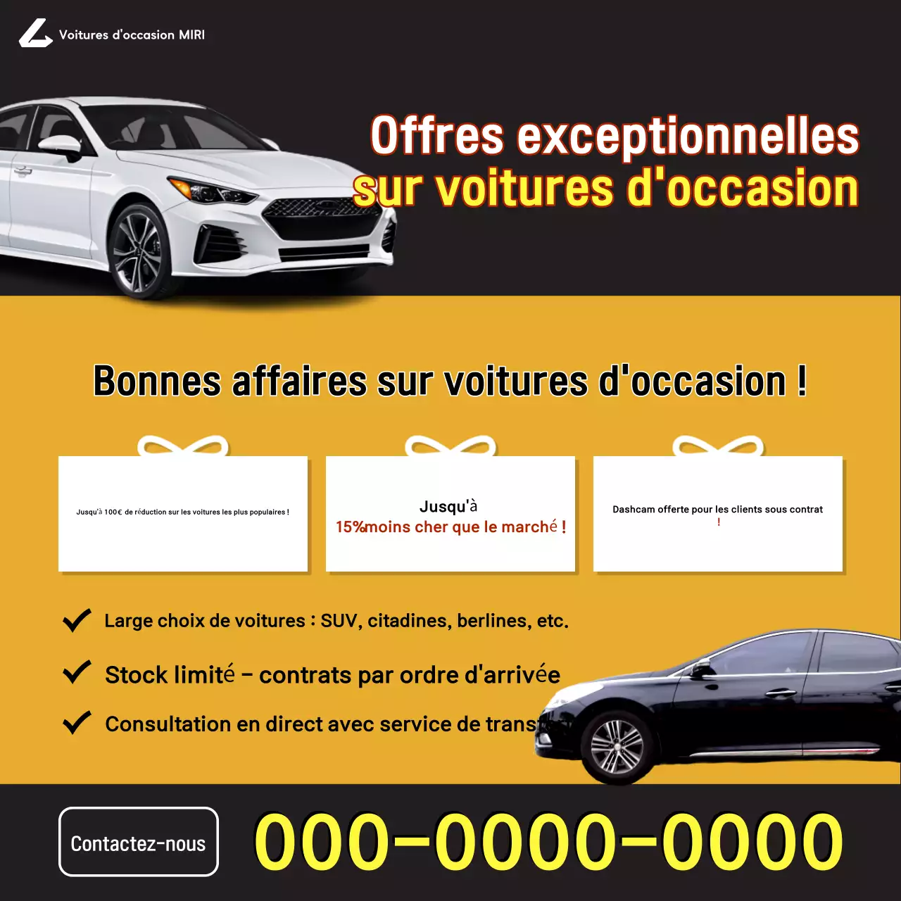 Vente de voitures modernes orange