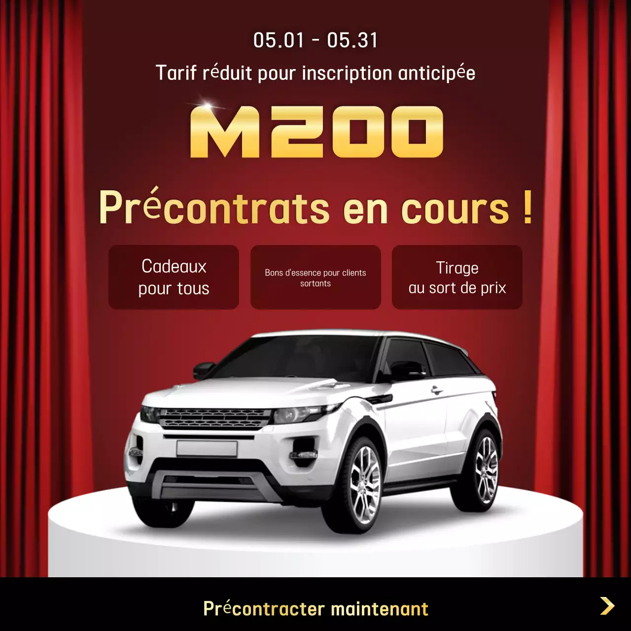 publicité pour une voiture moderne rouge