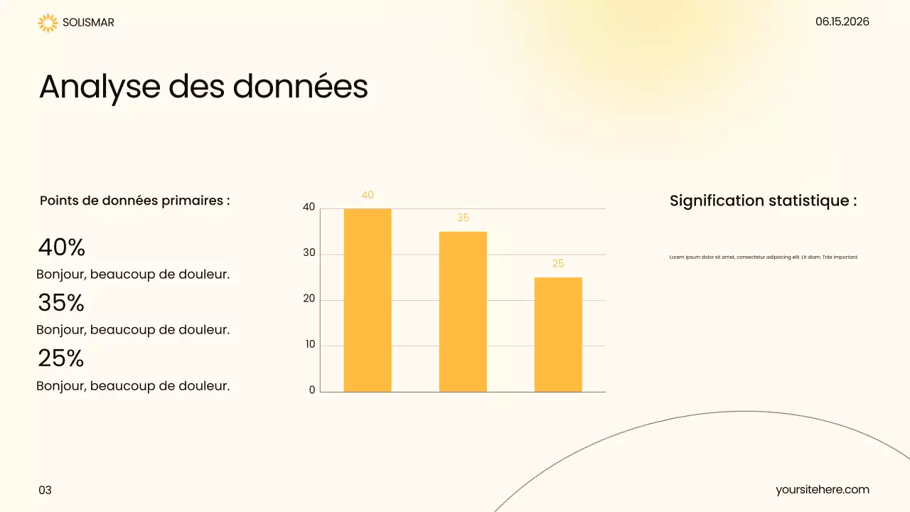 Présentation des soins de santé modernes jaunes