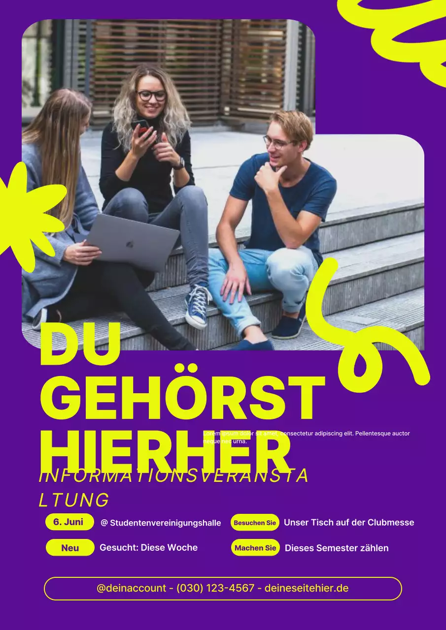 Purple Modern University Club-Rekrutierung