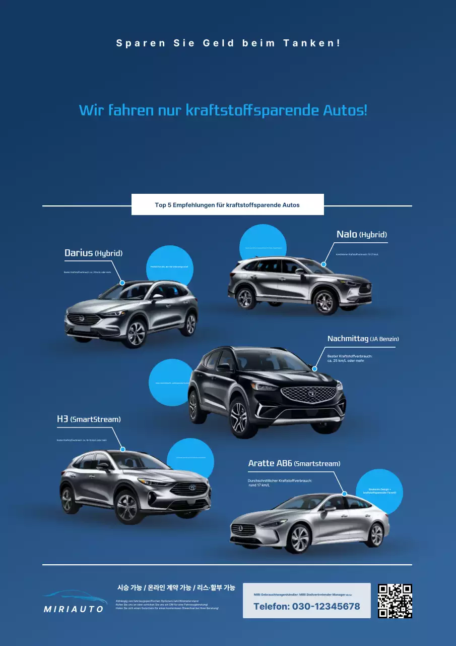 Blaue moderne Autowerbung